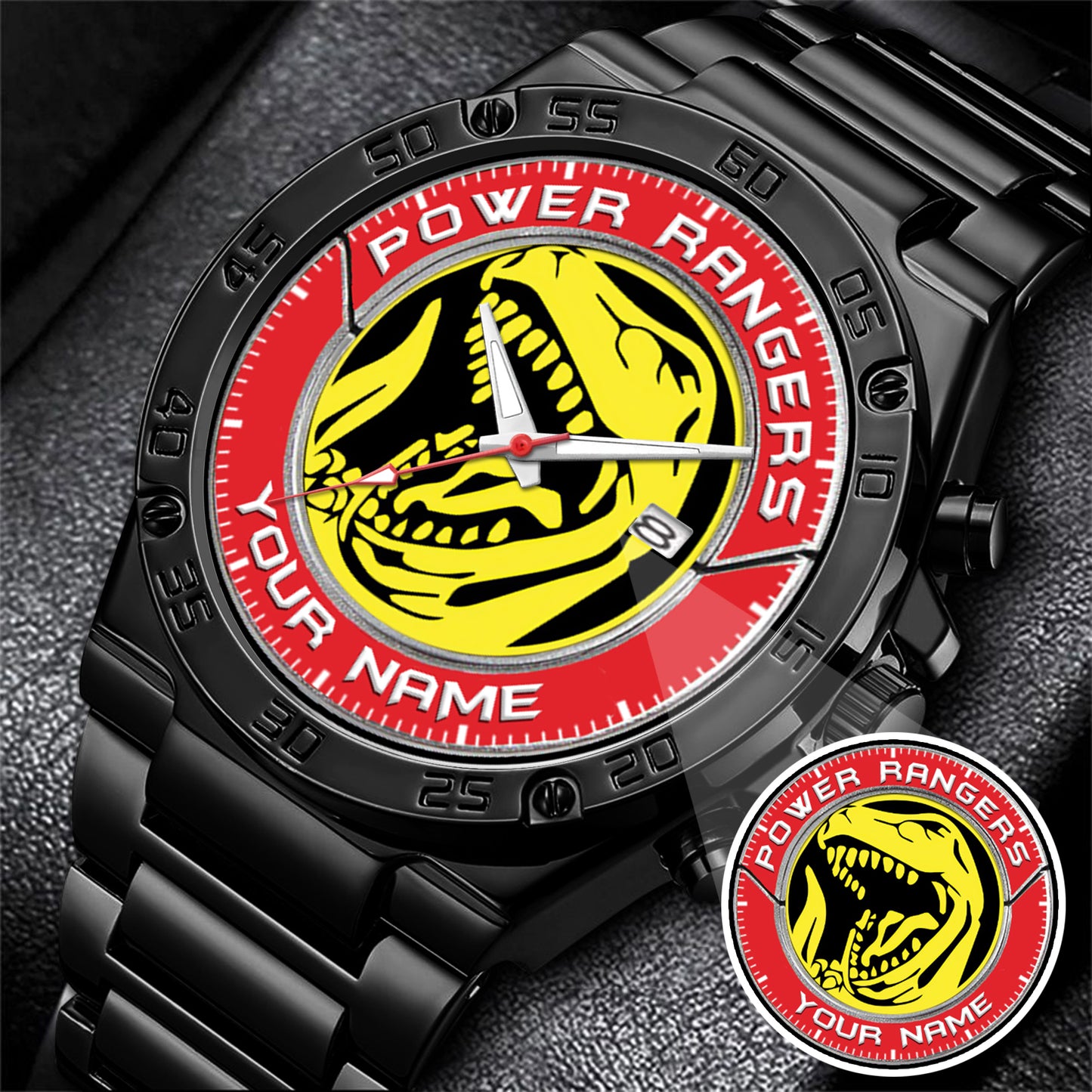 Mighty Morphin Power Rangers Tyrannosaurus Custom Name Watch