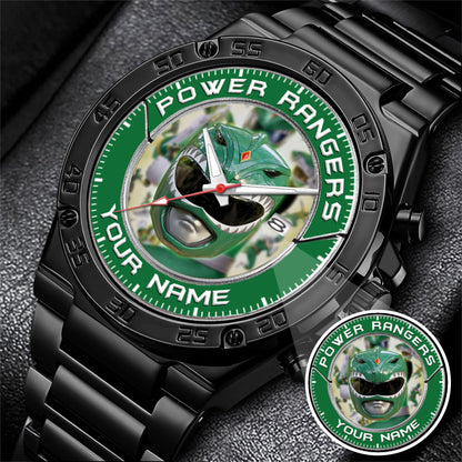 Mighty Morphin Power Rangers Green Ranger Helmet Custom Name Watch