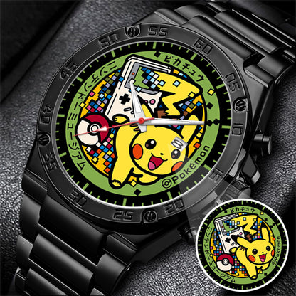 PKM Pikachu Limited Edition Black Stainless Steel Watch