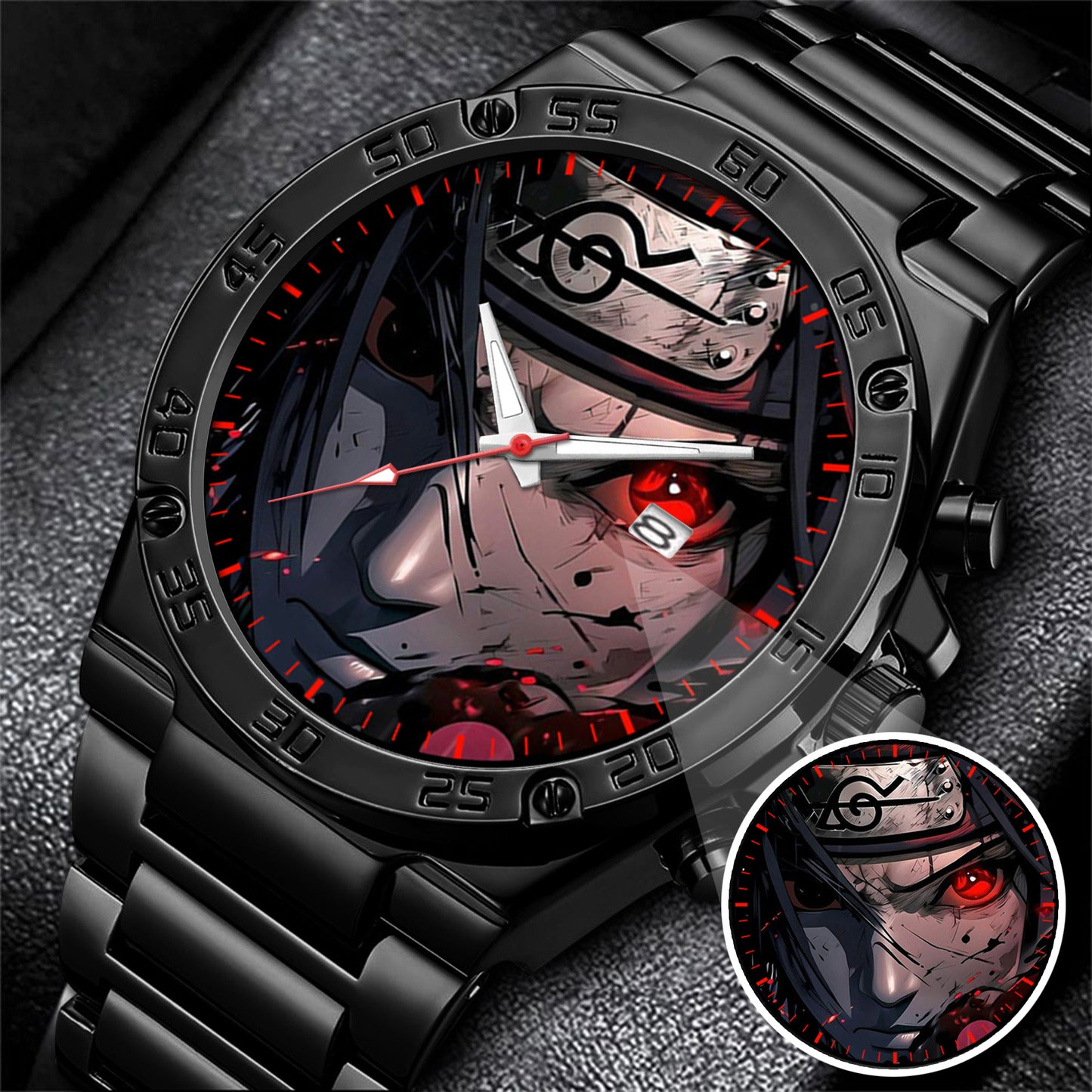 Anime Akatsuki Itachi Uchiha Mangekyou Sharingan Art Watch