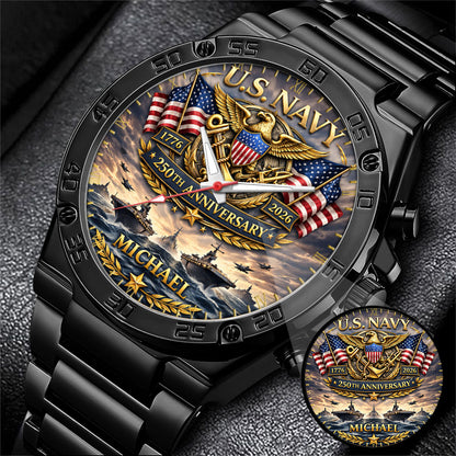 USA 250th Anniversary U.S. Navy - Custom Name Watch