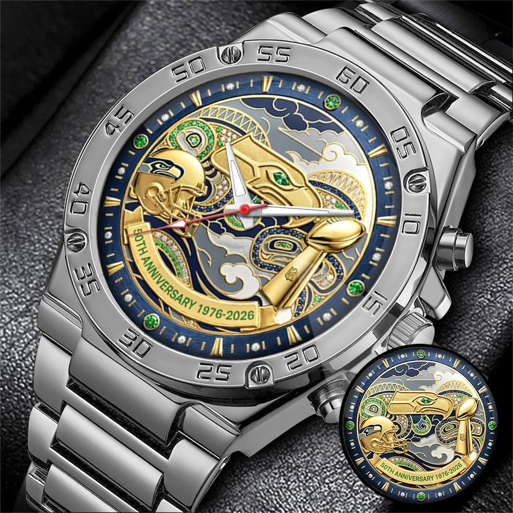 Seattle Seahawks 50th Anniversary Go Hawks 1976-2026 Watch