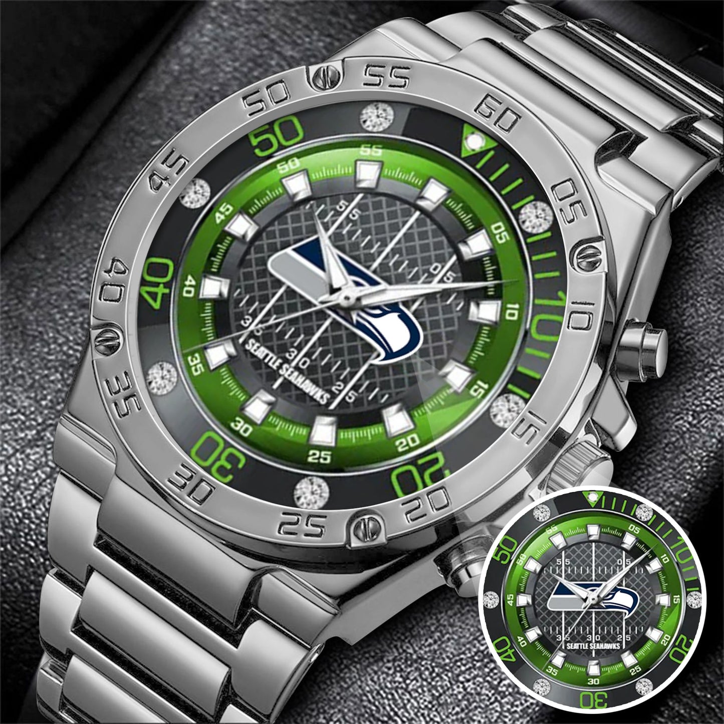Seattle Seahawks Stainless Steel Watch