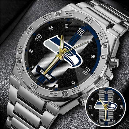 Personalized Seattle Seahawks Stainless Steel Watch