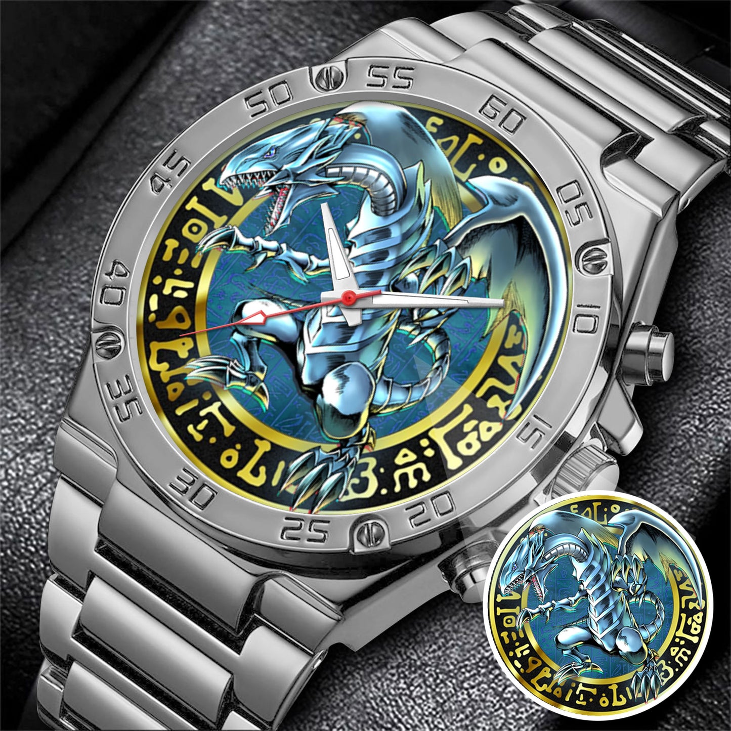 Anime YGO Blue-Eyes White Dragon Watch Dial – Limited Art Design