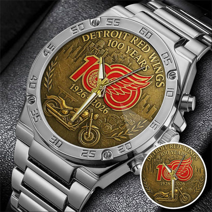 Detroit Red Wings 100th Anniversary 2026 Stainless Steel Watch