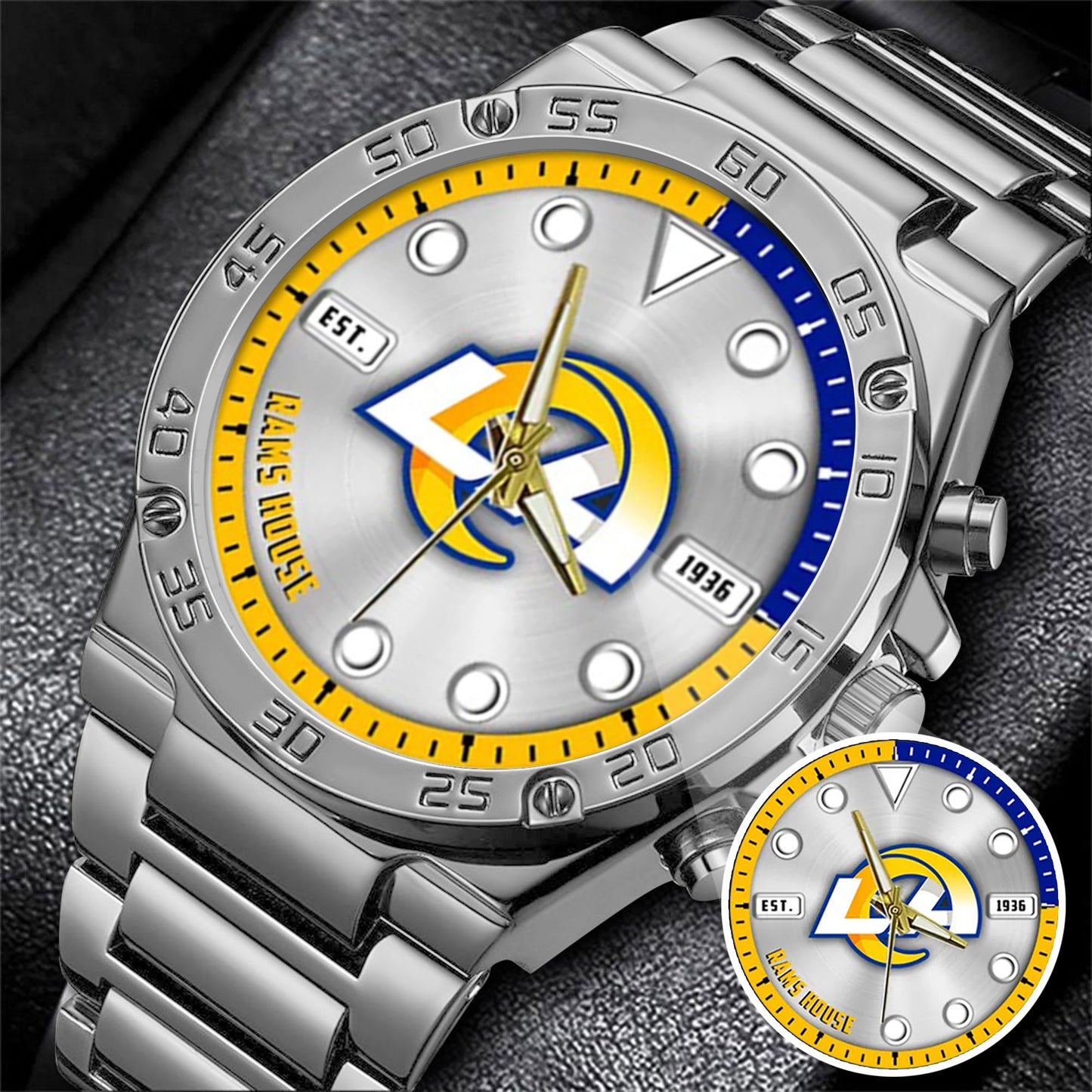 LA Rams Stainless Steel Watch