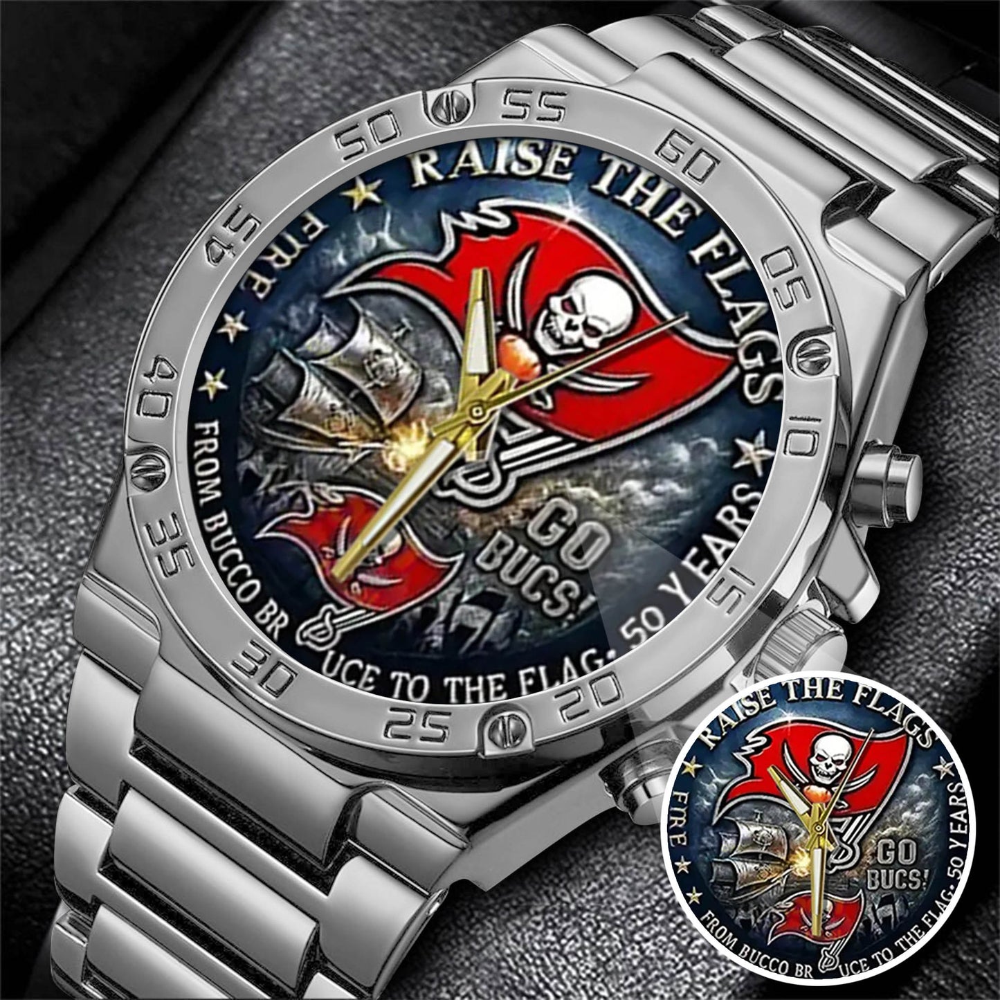 Tampa Bay Buccaneers 50th Anniversary Stainless Steel Watch