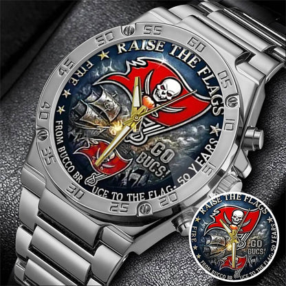 Tampa Bay Buccaneers 50th Anniversary Stainless Steel Watch