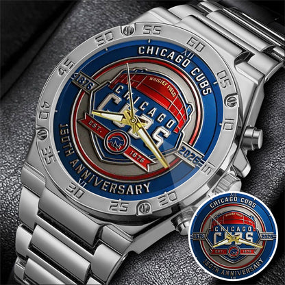Chicago Cubs 155th Anniversary Stainless Steel Watch