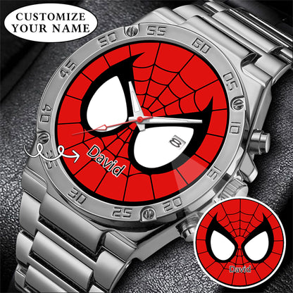 Custom Spider Matching Couple Watches – Personalized Name Edition