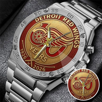 Detroit Red Wings 100th Anniversary 2026 Stainless Steel Watch