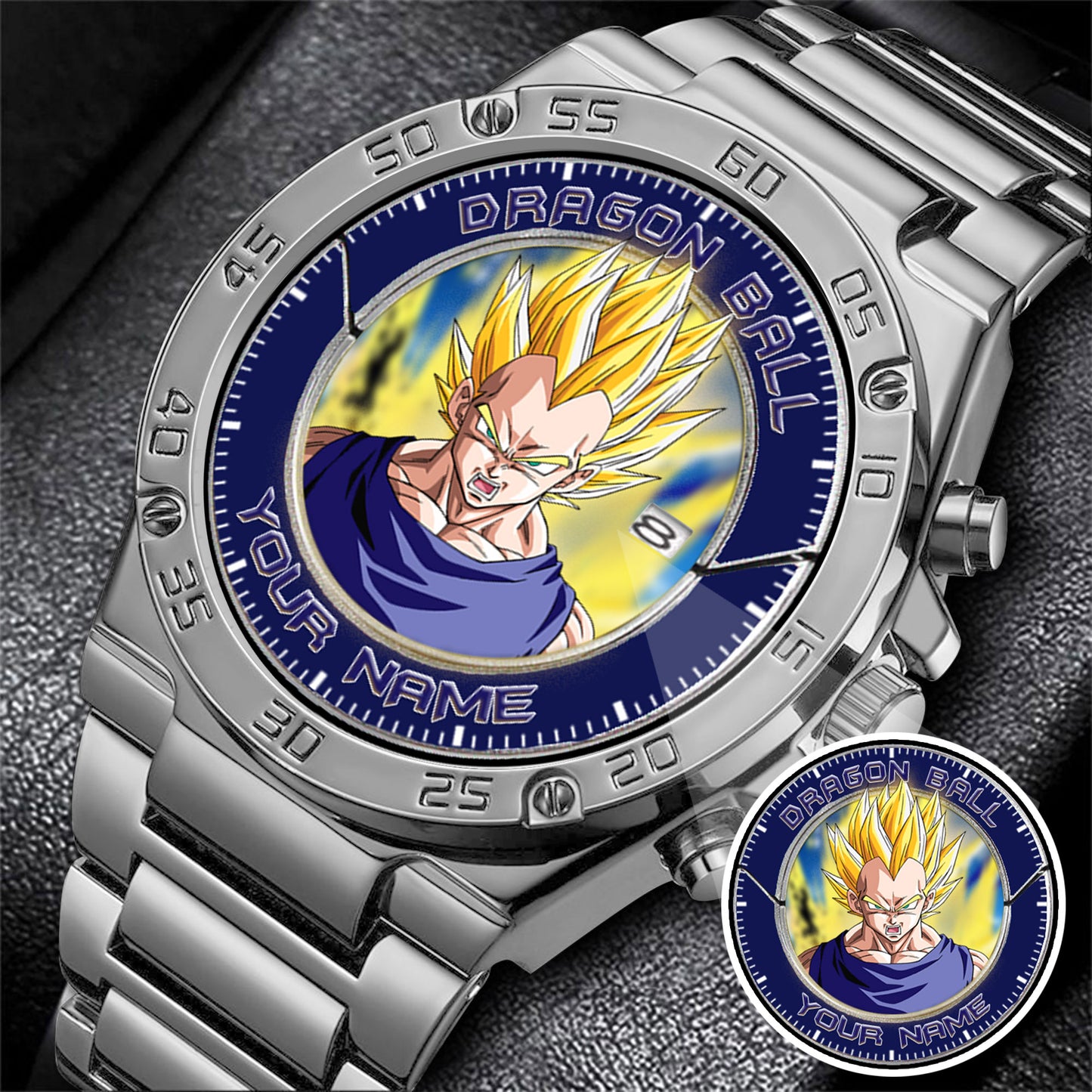 Anime Dragon Ball Vegeta Custom Name Watch