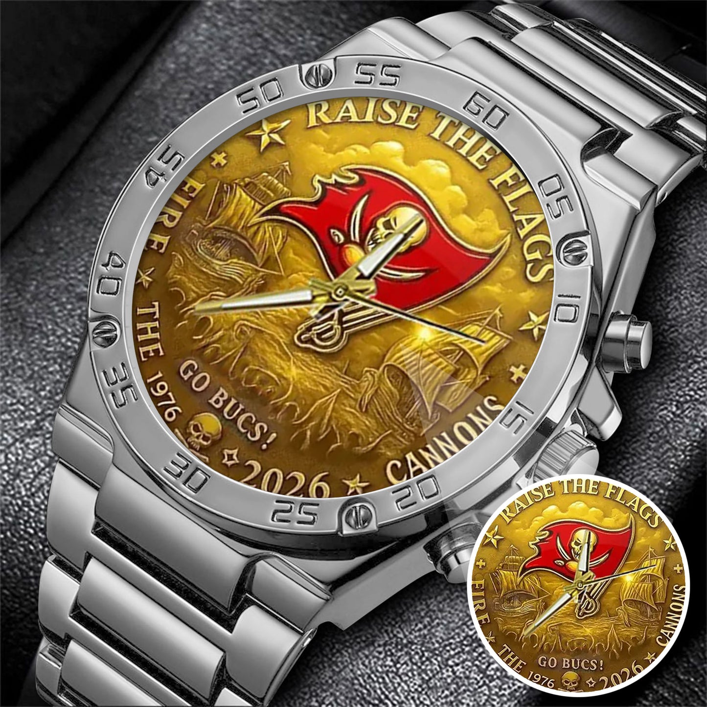 Tampa Bay Buccaneers 50th Anniversary Stainless Steel Watch