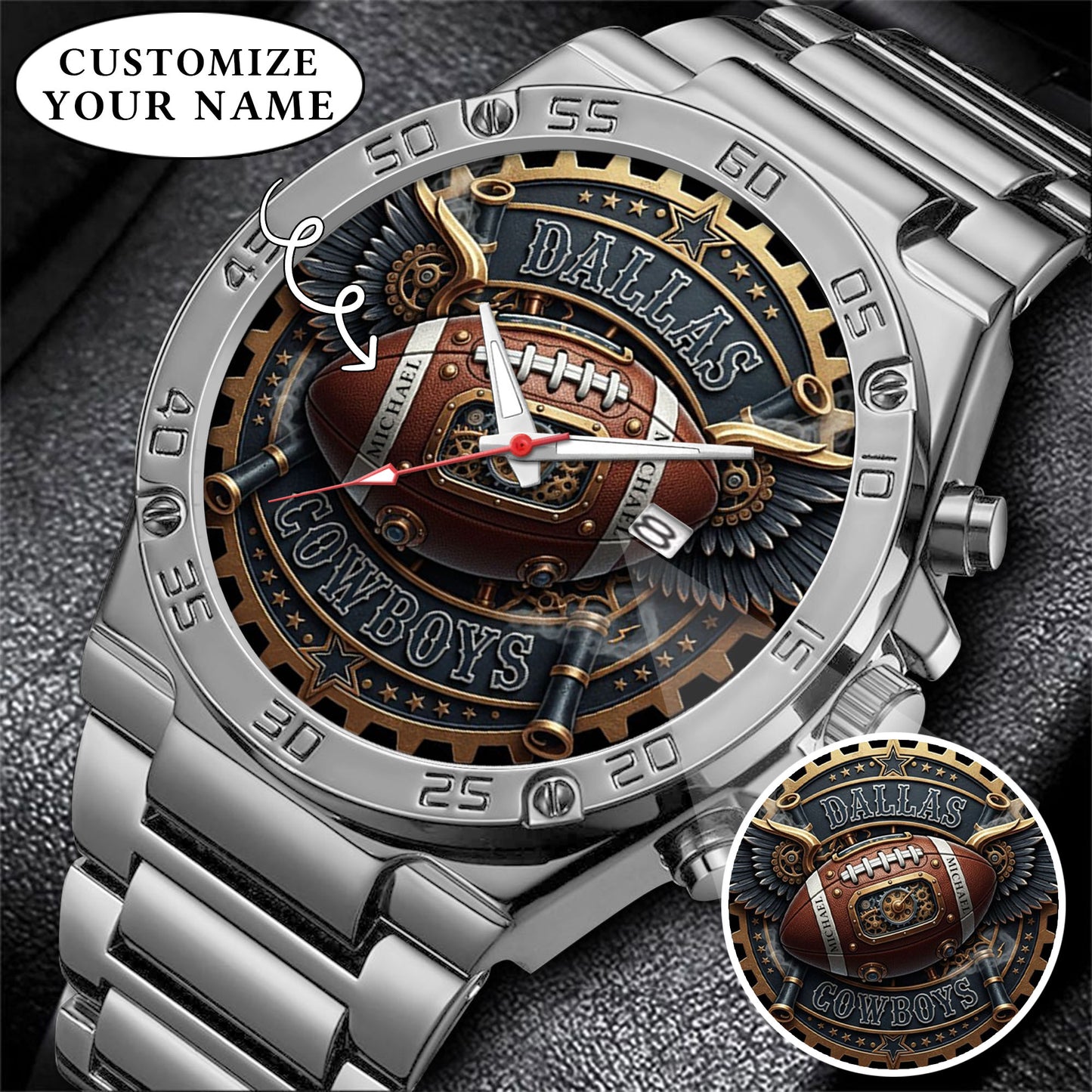 Custom Football Team Watch – Personalized Name Gridiron Edition