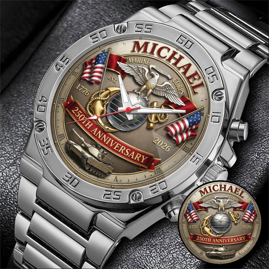 USA 250th Anniversary U.S. Marin Corps- Custom Name Watch
