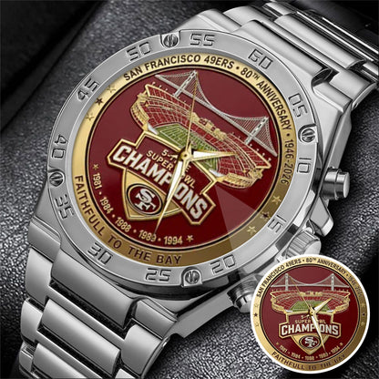 San Francisco 49ers 80th Anniversary Stainless Steel Watch