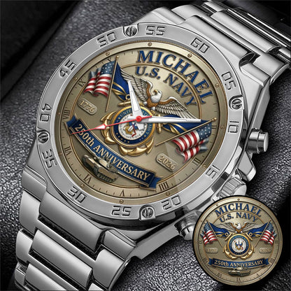 USA 250th Anniversary U.S. Navy - Custom Name Watch