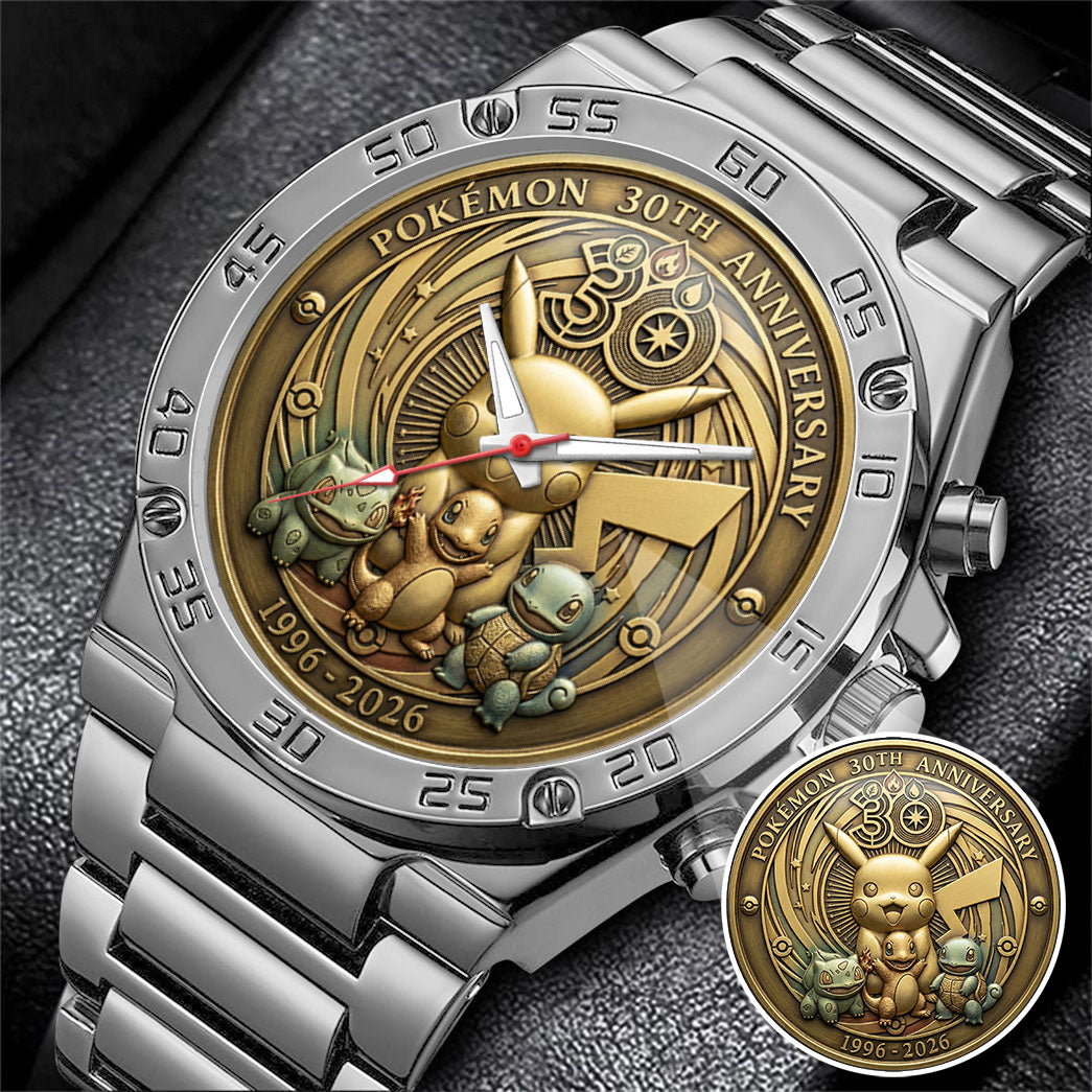 Pokemon 30th Anniversary Steel Stainless Watch