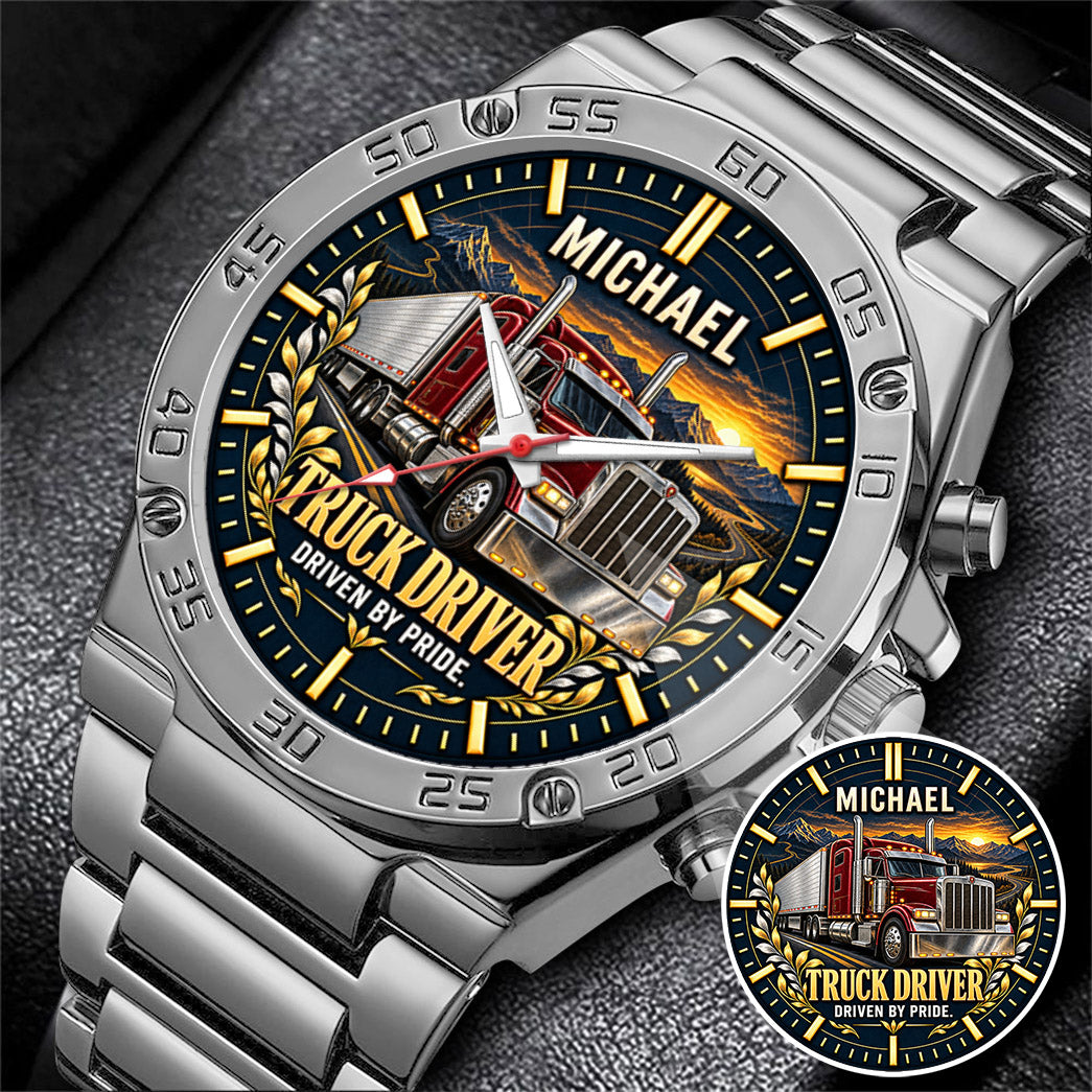 Personalized Truck Driver Watch – Custom Name Truck Driver Appreciation Gift