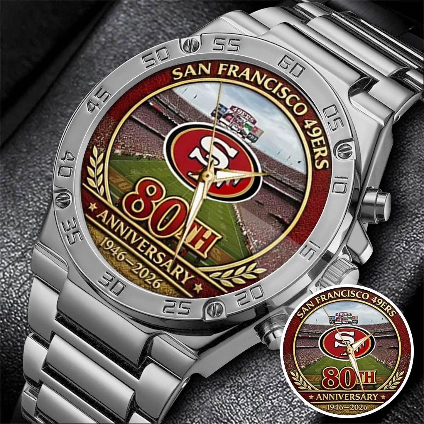San Francisco 49ers 80th Anniversary 2026 Stainless Steel Watch