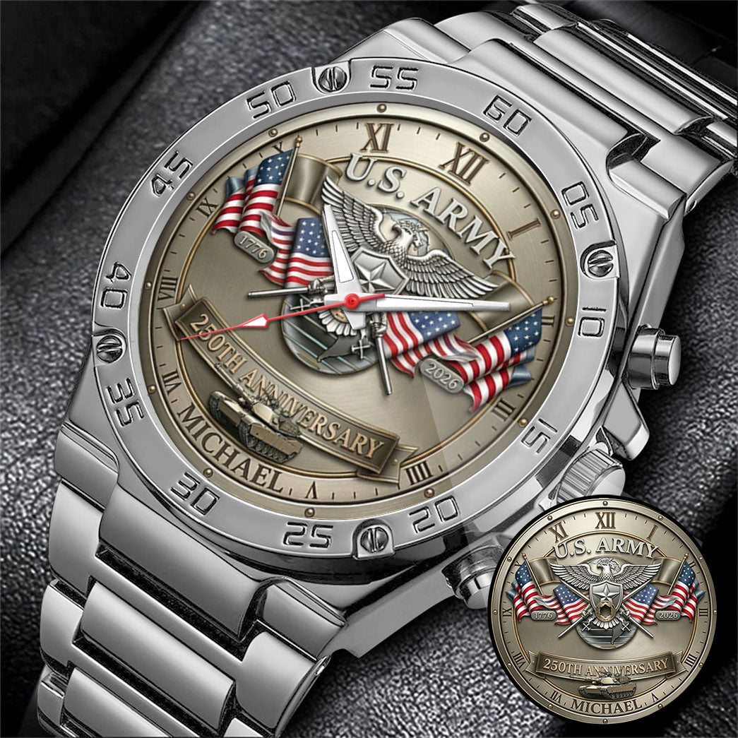 USA 250th Anniversary U.S. Army - Custom Name Watch