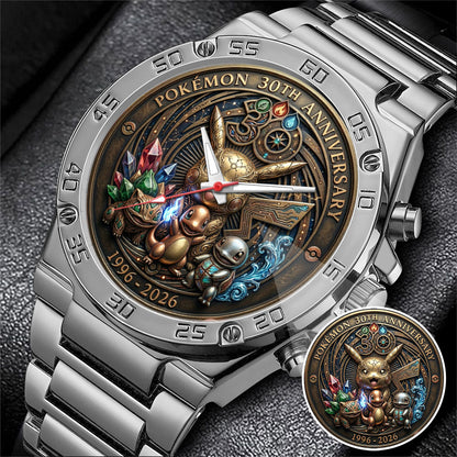 Pokemon 30th 1966-2026 Anniversary Steel Stainless Watch