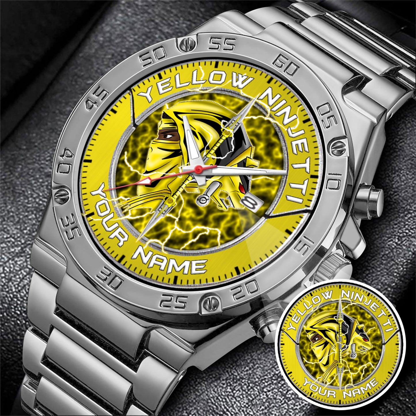 Power Rangers Yellow Ninjetti Personalized Watch