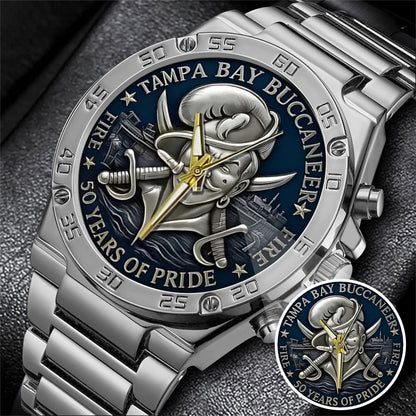 Tampa Bay Buccaneers 50th Anniversary Stainless Steel Watch