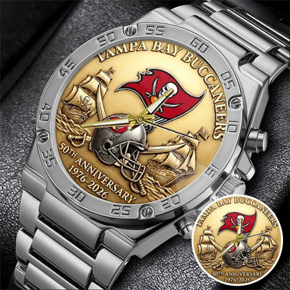 Tampa Bay Buccaneers 50th Anniversary Stainless Steel Watch
