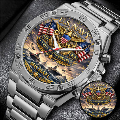 USA 250th Anniversary U.S. Navy - Custom Name Watch