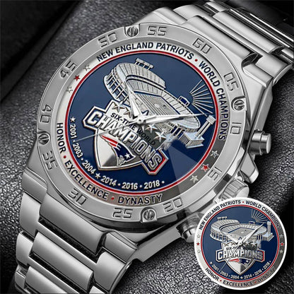 New England Patriots 65th Anniversary Stainless Steel Watch