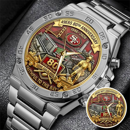 San Francisco 49ers 80th Anniversary Stainless Steel Watch