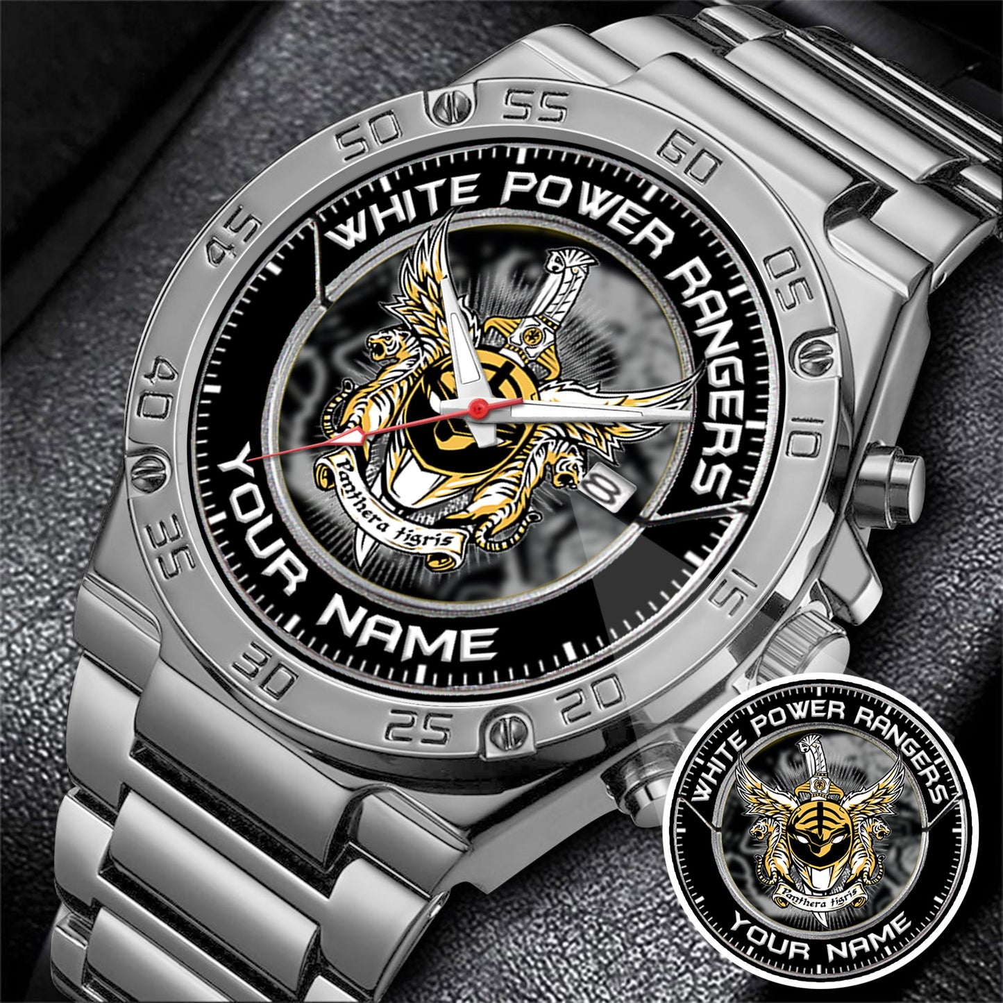 Mighty Morphin Power Rangers Tigerzord Custom Name Watch