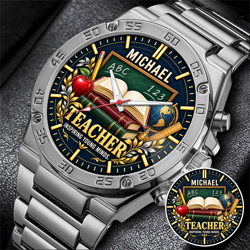 Personalized Teacher Watch – Custom Name Teacher Appreciation Gift