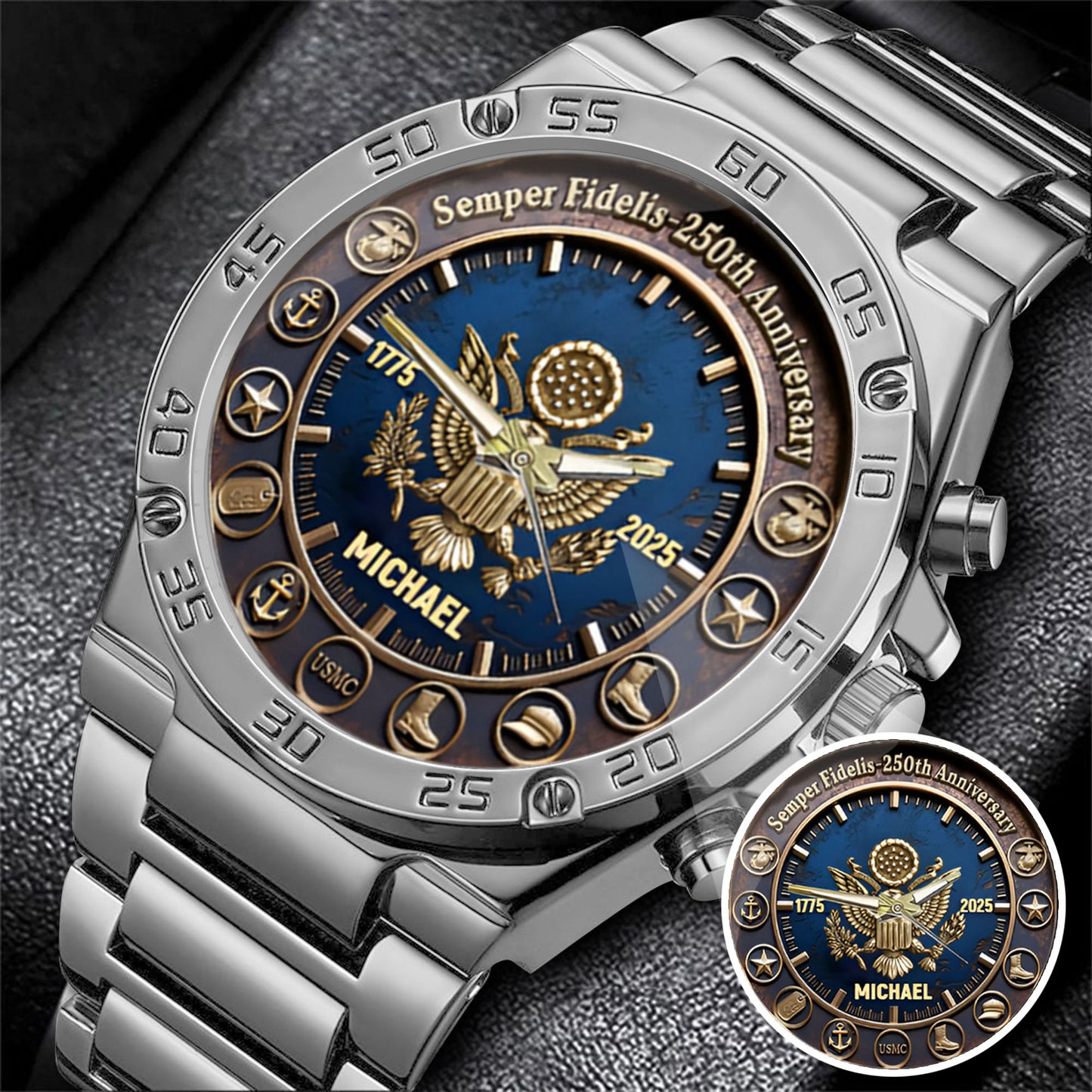 250th Anniversary Stainless Customized Steel Watch