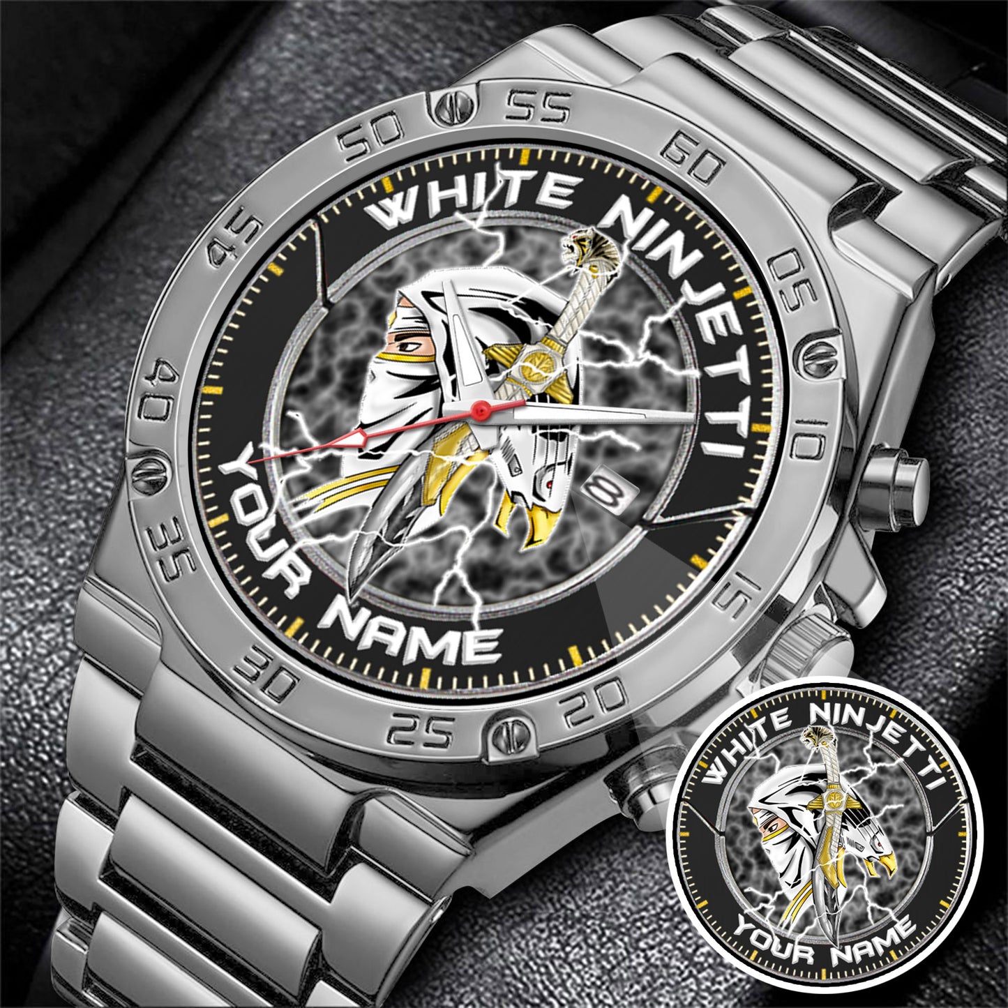 Power Rangers White Ninjetti Personalized Watch