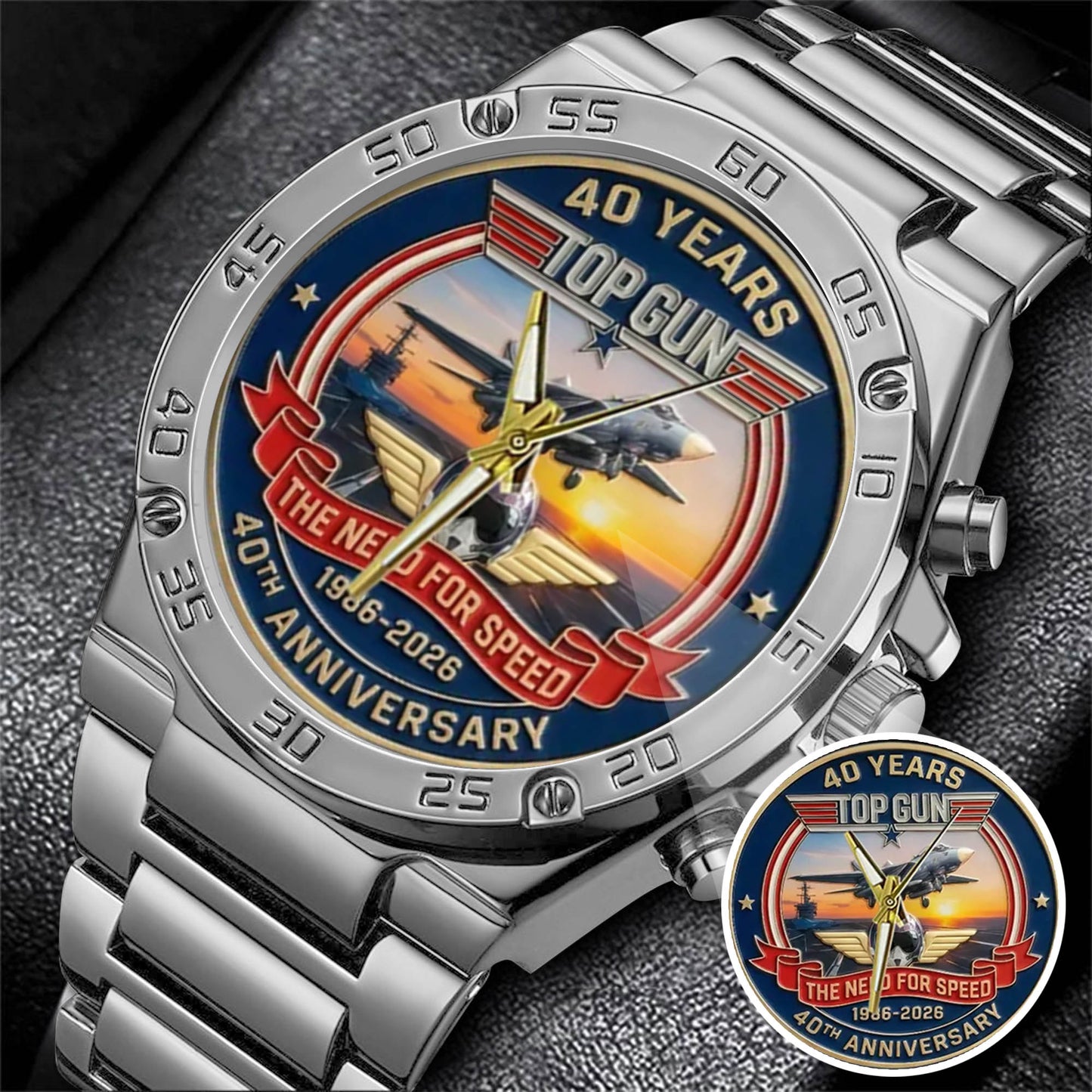 Top Gun Stainless Steel Watch
