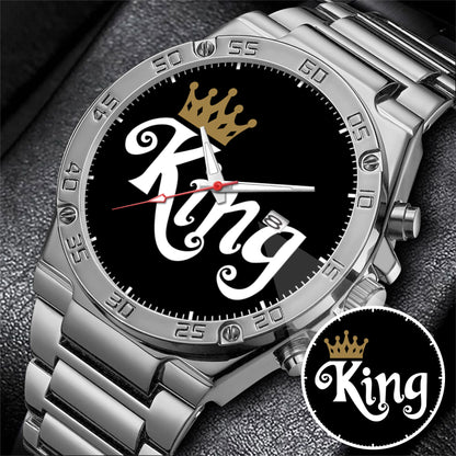 King & Queen Couple Watch Set – Matching Crown Watches for Couples – Romantic Gift for Valentine & Anniversary