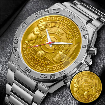 Chicago Cubs 150th Anniversary Stainless Steel Watch