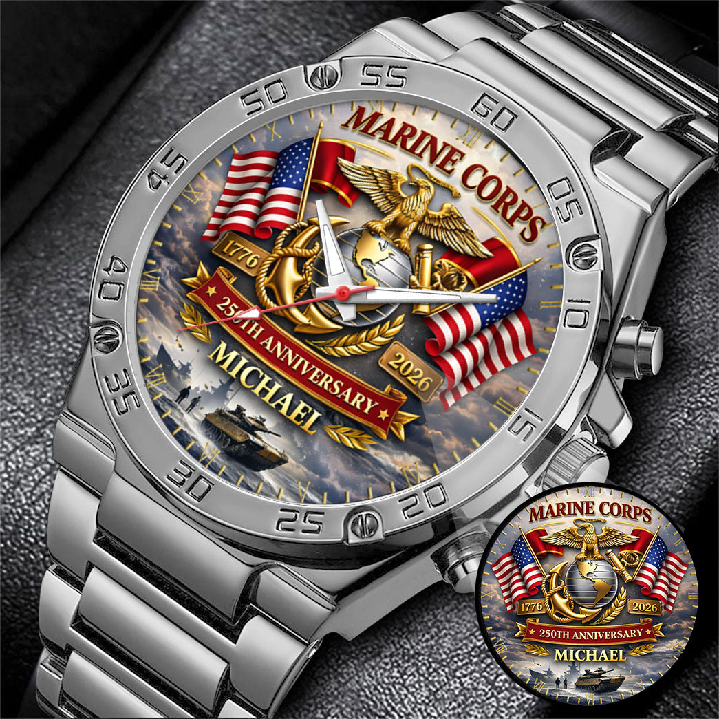 USA 250th Anniversary U.S. Marine Corps - Custom Name Watch