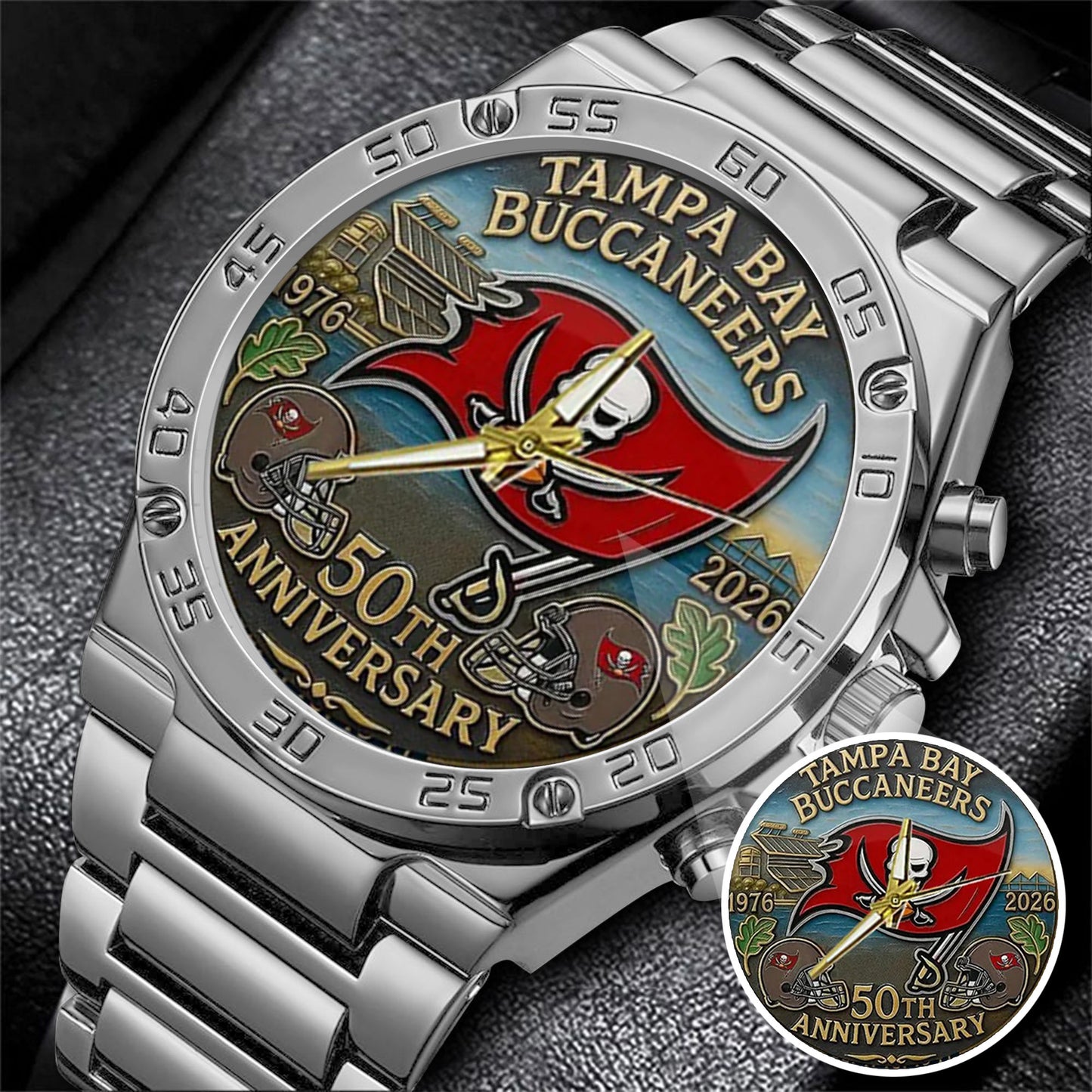 Tampa Bay Buccaneers 50th Anniversary 2026 Stainless Steel Watch