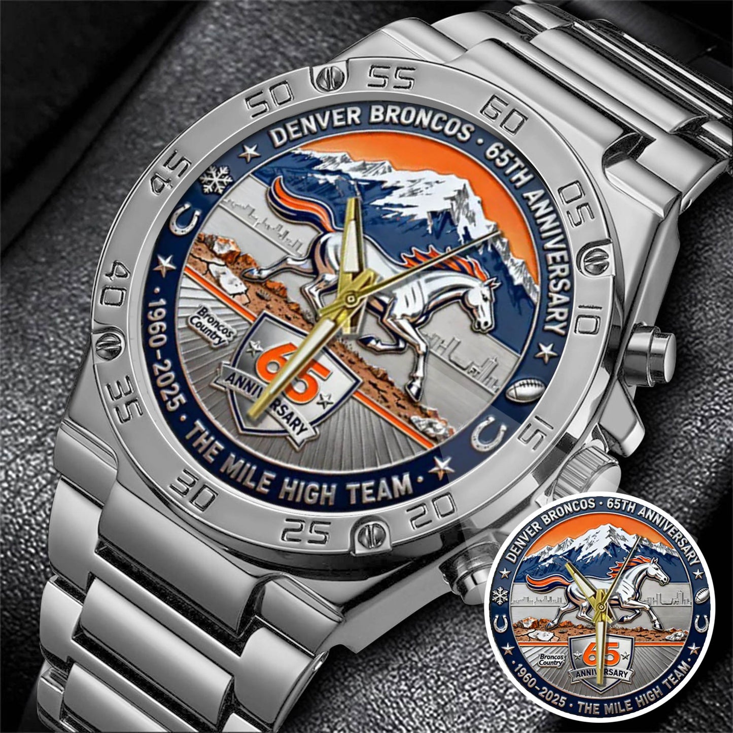 Denver Broncos The 65th Anniversary Custom Watch