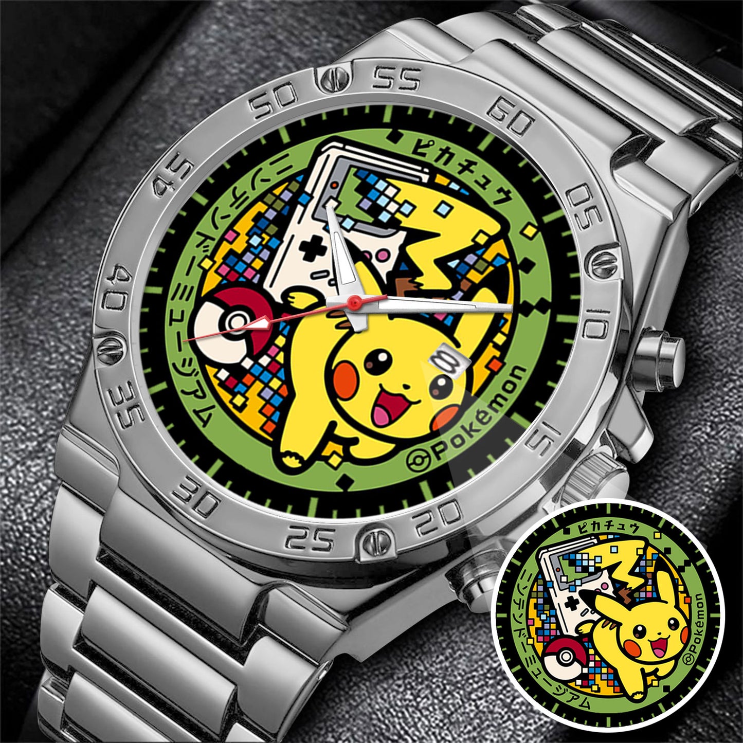 PKM Pikachu Limited Edition Black Stainless Steel Watch