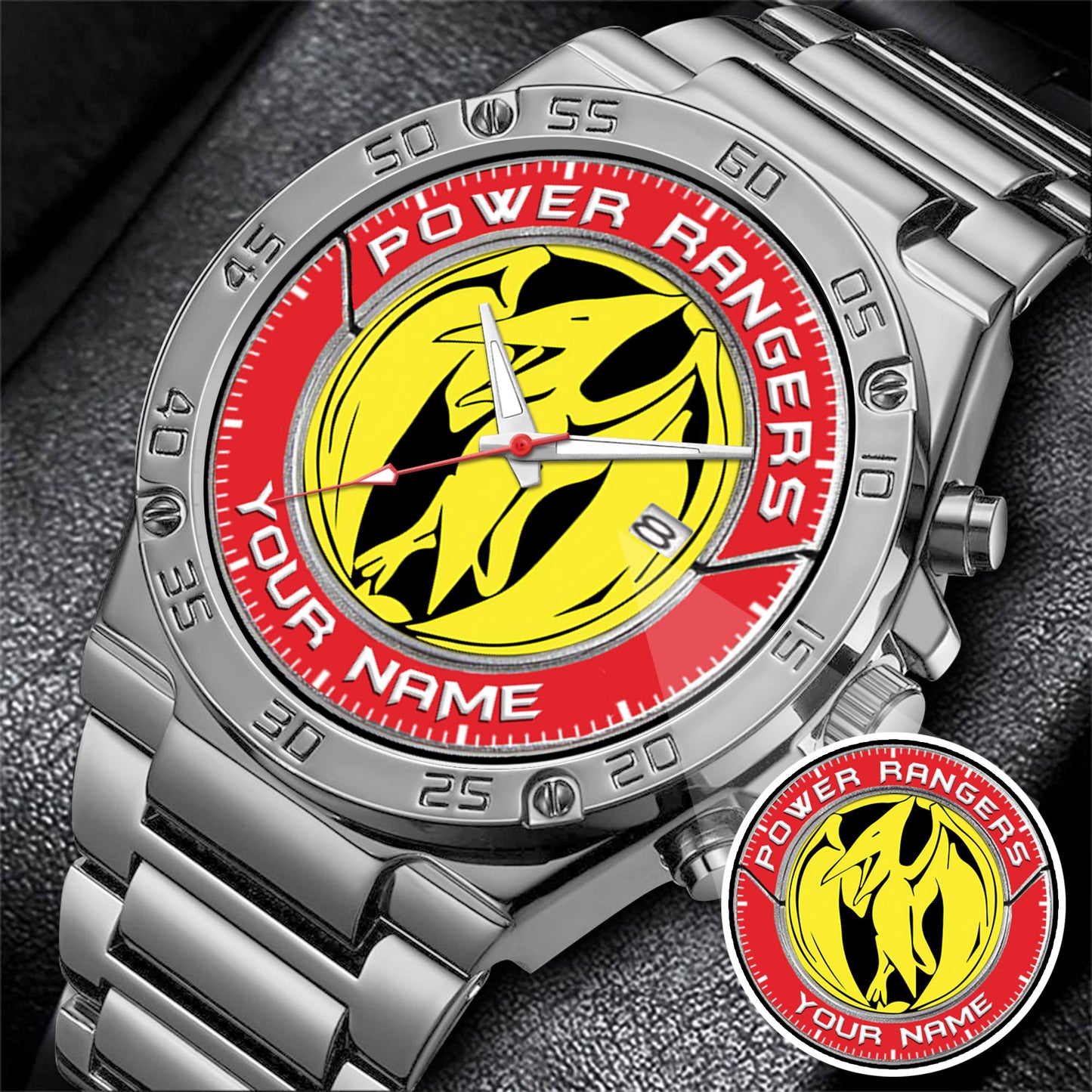 Mighty Morphin Power Rangers Pterodactyl Custom Name Watch