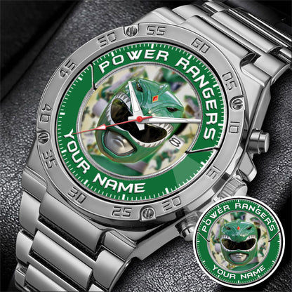 Mighty Morphin Power Rangers Green Ranger Helmet Custom Name Watch