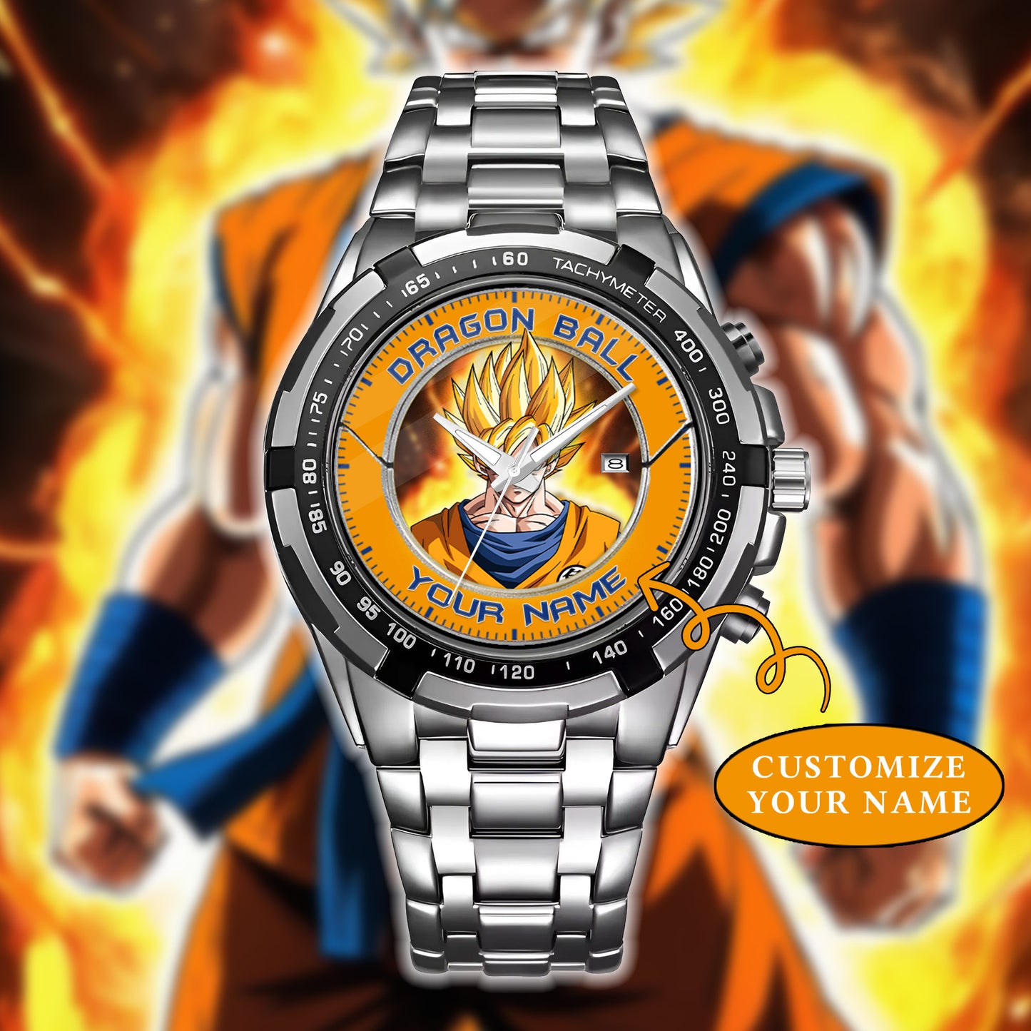 Anime Dragon Ball Songoku Custom Name Watch