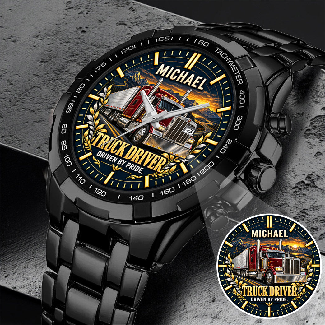 Personalized Truck Driver Watch – Custom Name Truck Driver Appreciation Gift