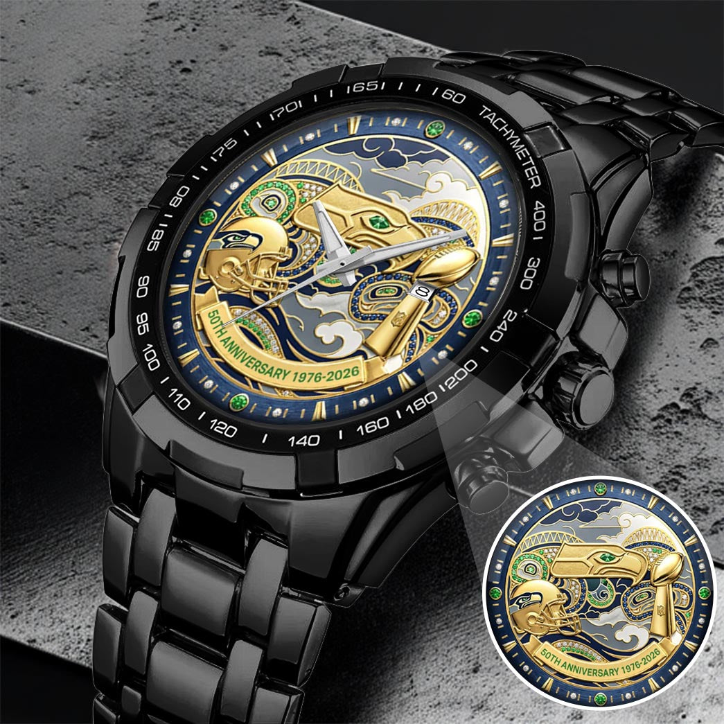 Seattle Seahawks 50th Anniversary Go Hawks 1976-2026 Watch