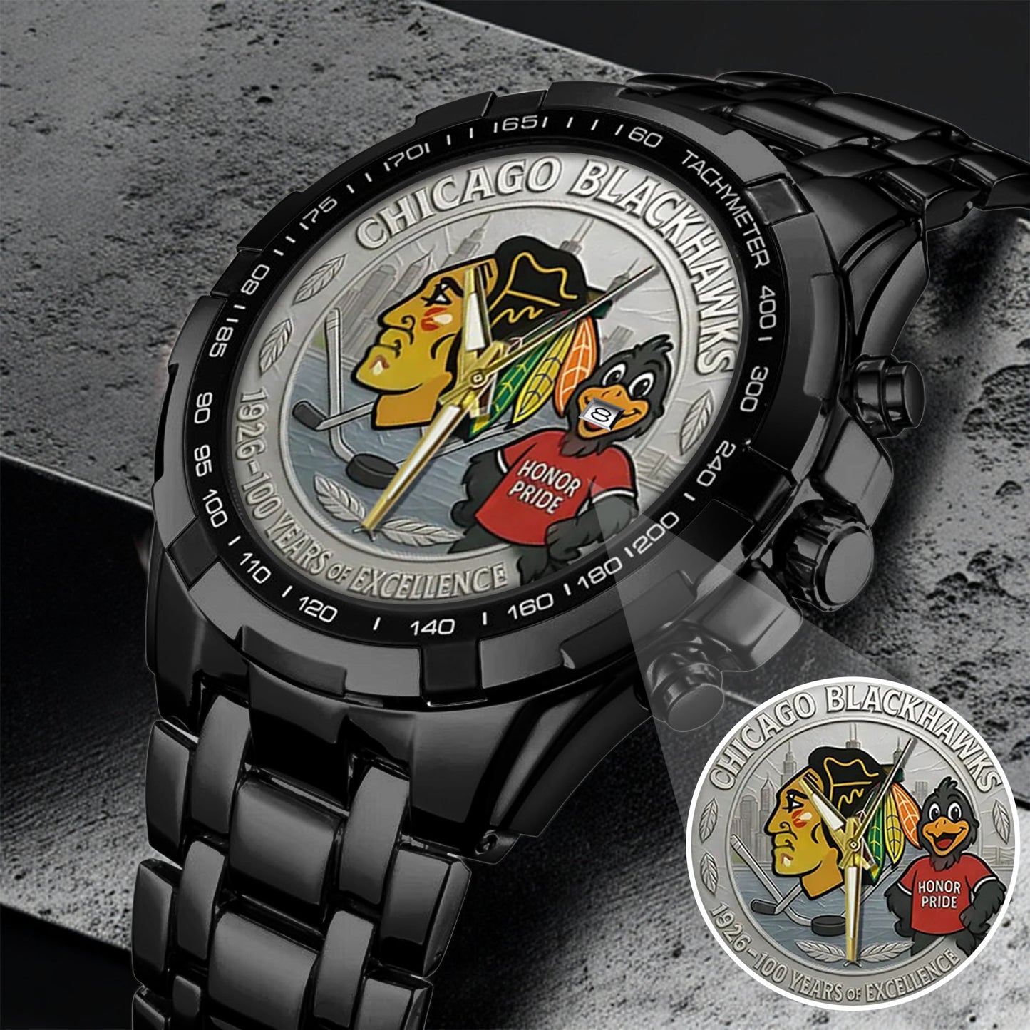 Chicago Blackhawks 100th Anniversary 2026 Stainless Steel Watch